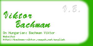 viktor bachman business card